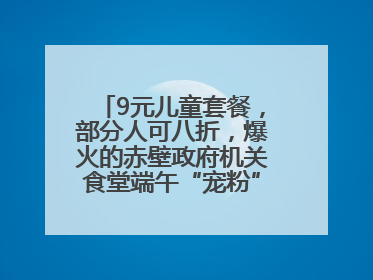9元儿童套餐，部分人可八折，爆火的赤壁政府机关食堂端午“宠粉” 再升级